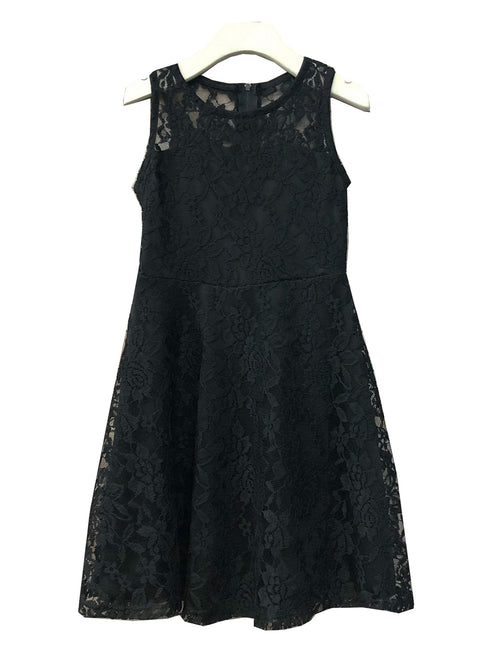 Petite Adele Girls Black Sweet Lace Sleeveless Christmas Dress 6-16 - SophiasStyle.com